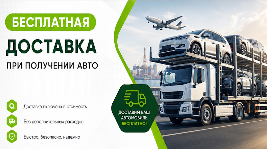 Акция! Бесплатная доставка по Лыткарине при получении авто
